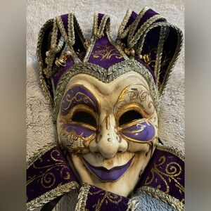 Purple and gold harlequin mask